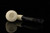 srv Premium - Deluxe Carved Dublin Churchwarden Dual Stem Meerschaum Pipe with case M4740