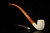 srv - Lattice Bent Billiard Churchwarden Dual Stem Meerschaum Pipe with case M4742