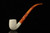 srv - Lattice Bent Billiard Churchwarden Dual Stem Meerschaum Pipe with case M4742