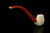 srv - Carved Bent Billiard Churchwarden Dual Stem Meerschaum Pipe with case M4788