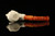 srv - Skull in Claw Churchwarden Dual Stem Meerschaum Pipe with case M4796