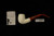 Carved Bent Billiard Block Meerschaum Pipe with pouch M4805