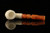 srv - Eagle Relief Carved Churchwarden Dual Stem Meerschaum Pipe with case M4880