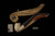 srv - Eagle Relief Carved Churchwarden Dual Stem Meerschaum Pipe with case M4880