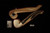 srv Premium - Carved Acorn Churchwarden Dual Stem Meerschaum Pipe with case M4881