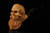 srv - Skull with Beard Block Meerschaum Pipe by Kenan with fitted case M4998