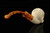 Skull  Block Meerschaum Pipe with pouch M5008
