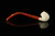 srv - Bent Billiard Churchwarden Block Meerschaum Pipe with fitted case M5080
