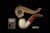srv - Bent Billiard Block Meerschaum Pipe with fitted case M5209