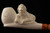 Lion Self Sitter Hand Carved Meerschaum Pipe in a fit case 6466