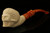 Floral Skull Block Meerschaum Pipe with a fitted CASE 11714