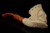 King Skull Meerschaum Pipe Carved by I. Baglan with custom case 12342