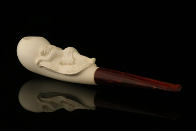 srv - Fallen Angel Block Meerschaum Pipe with fitted case