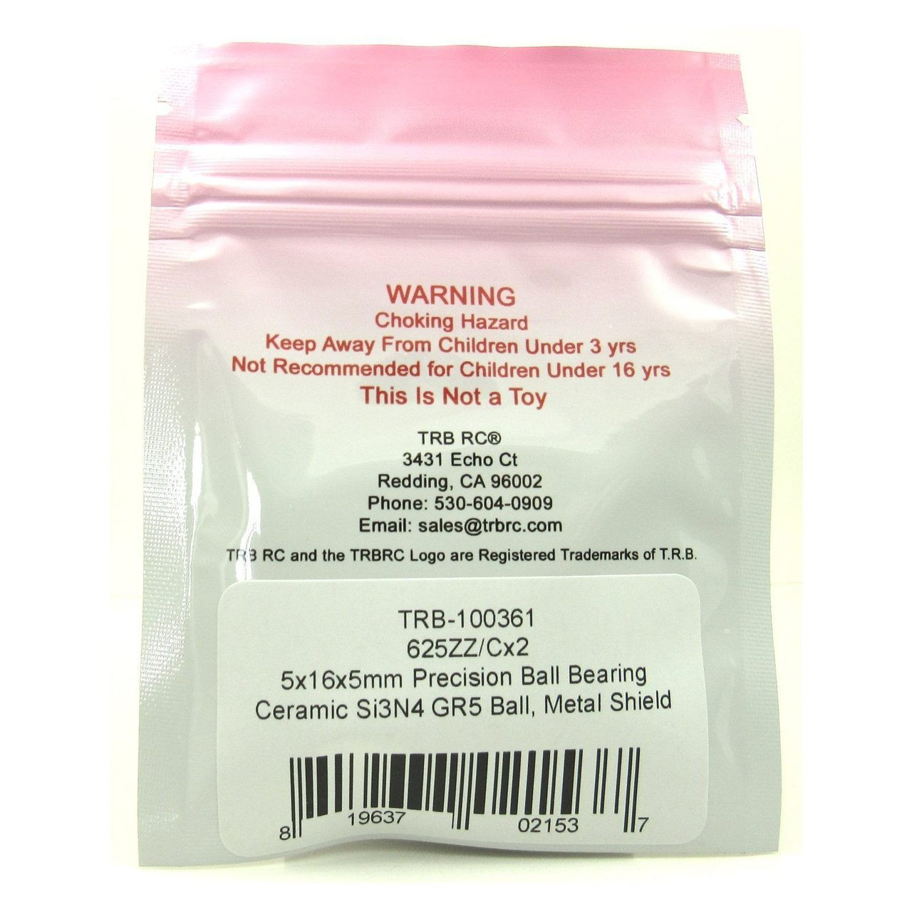 TRB RC 5x16x5mm Precision Ceramic Ball Bearings Metal Shields (2