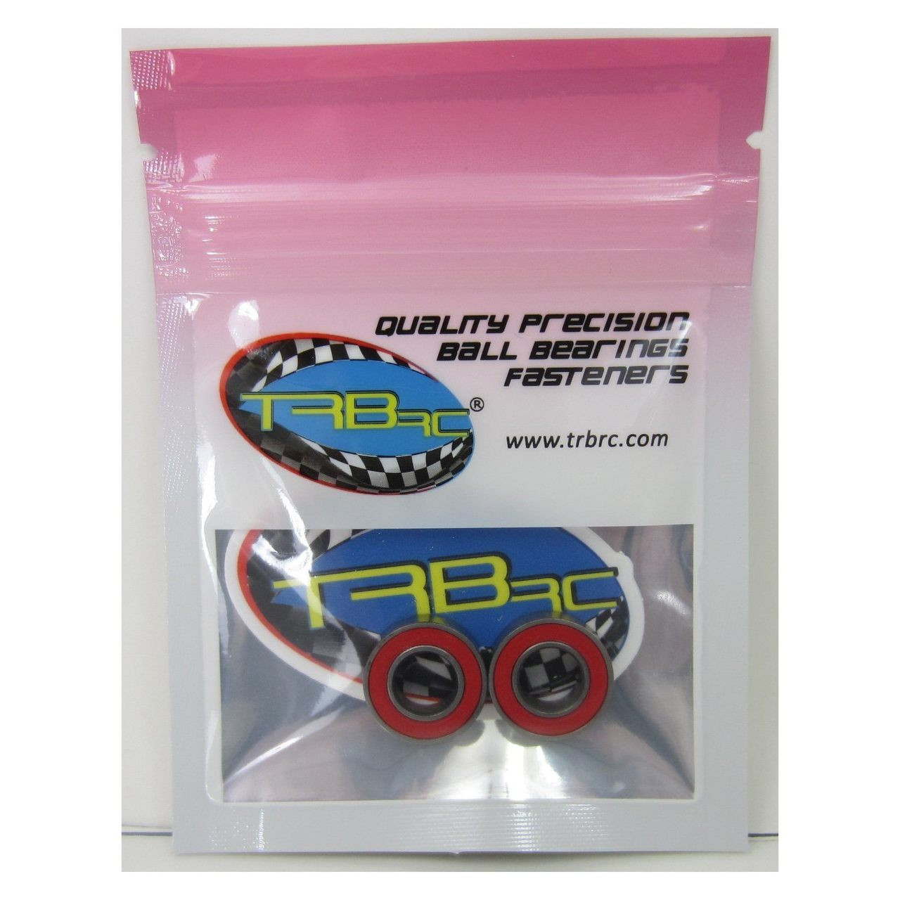 TRB RC 8x16x5mm Precision Ceramic Ball Bearings Red Rubber Seals (2)