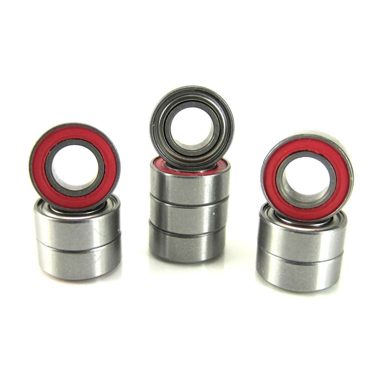 TRB RC 4x8x3mm Precision Ball Bearings ABEC 3 Hybrid Seals RED (10)