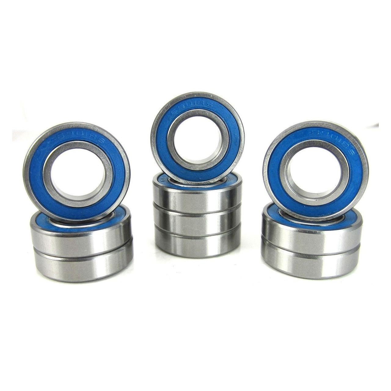 TRB RC 12x24x6mm Precision Ball Bearings ABEC 3 BLU Rubber Seals (10)