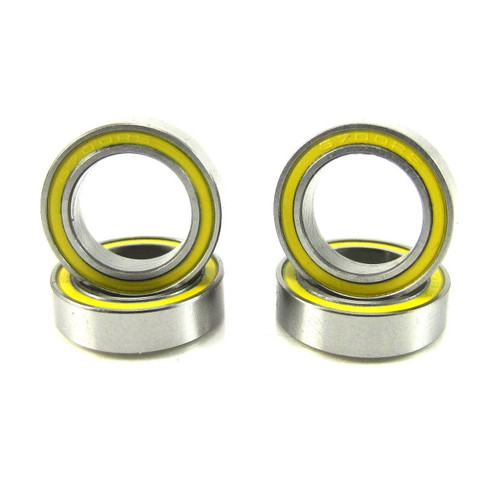 TRB RC 10x15x4mm Precision Ball Bearings ABEC 3 Rubber Sealed YEL (4)