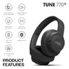 JBL Tune 770NC Wireless Over Ear ANC Headphones with Mic, Upto 70 Hrs Playtime, Speedcharge, Google Fast Pair, Dual Pairing, BT 5.3 LE Audio, Customize on Headphones App (Black)