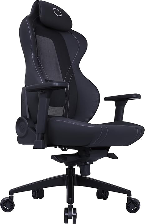 Cooler Master Hybrid Ergonomic Gaming Chair MuscleFlex® Mesh, Cold-Molded Foam, Steel Frame Aluminum 180 Reclining, Adjustable Lumbar