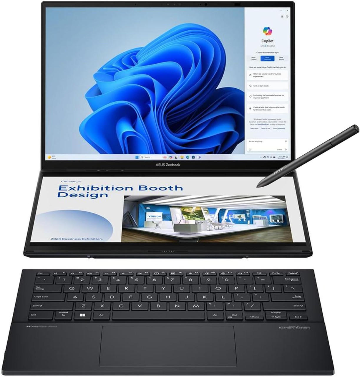 ASUS Zenbook Duo Laptop, Dual 14” OLED 3K 120Hz Touch Display