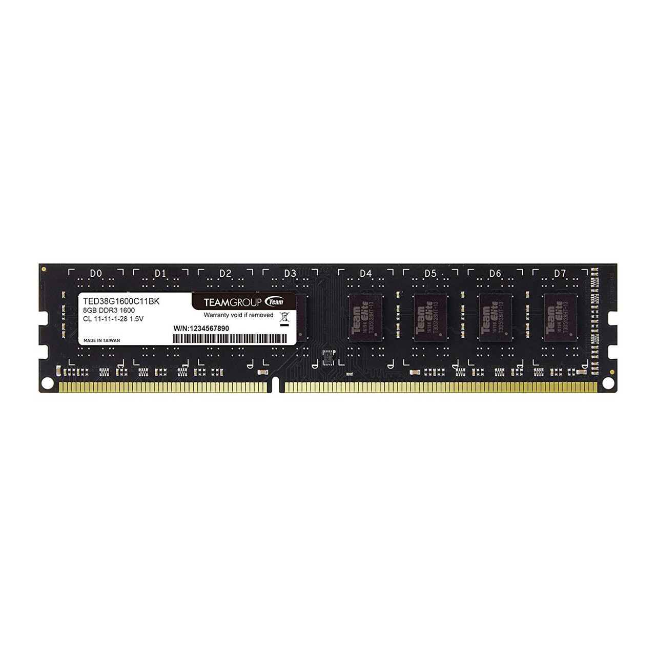 TEAMGROUP Elite DDR3 8GB 1600MHz (PC3-12800) CL11 Unbuffered Non