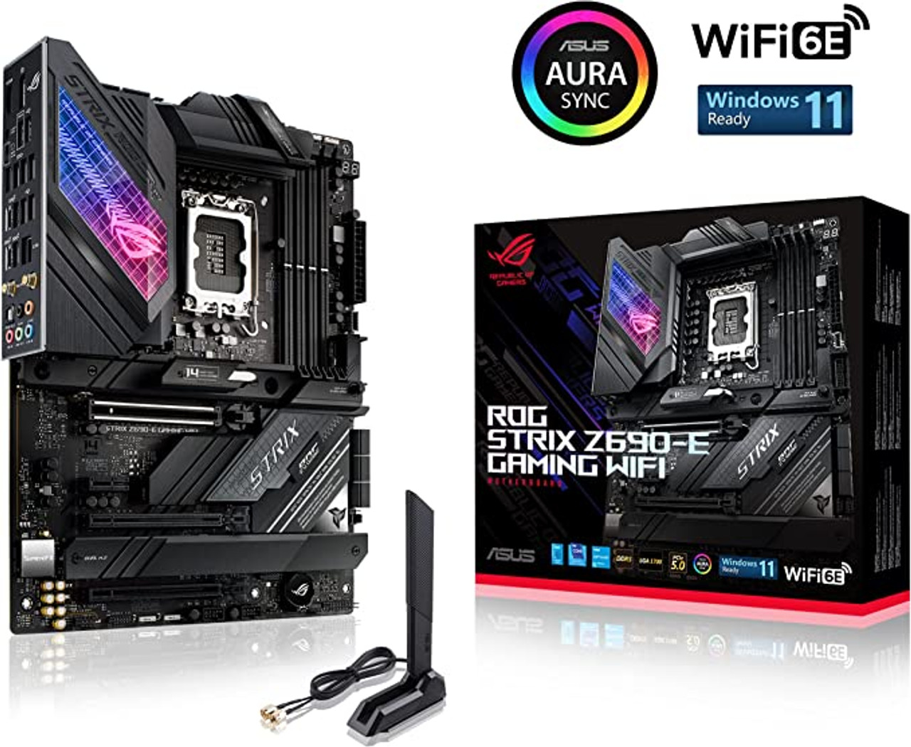  ASUS ROG Strix B760-I Gaming WiFi 6E Intel® B760(13th and 12th  Gen)LGA 1700 mini-ITX motherboard,8 + 1 power stages,DDR5 up to 7600 MT/s,  PCIe 5.0,2xM.2 slots,USB 3.2 Gen 2x2 Type-C,Aura Sync