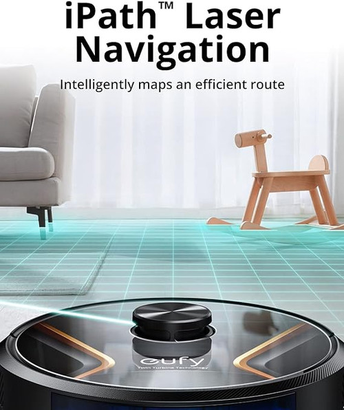 eufy by Anker, RoboVac X8 Hybrid, Robot Vacuum and Mop Cleaner with iPath Laser Navigation, Twin-Turbine Technology generates 2000Pa x2 Suction, AI. Map 2.0 Technology