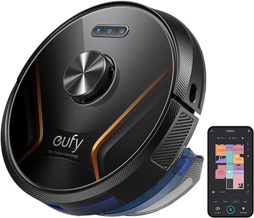 eufy by Anker, RoboVac X8 Hybrid, Robot Vacuum and Mop Cleaner with iPath Laser Navigation, Twin-Turbine Technology generates 2000Pa x2 Suction, AI. Map 2.0 Technology