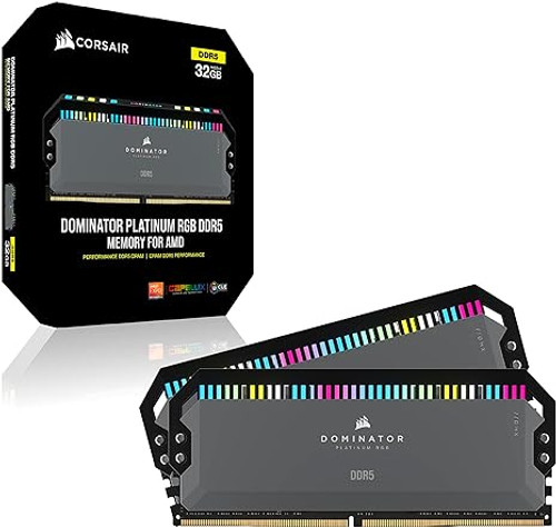 CORSAIR DOMINATOR PLATINUM RGB DDR5 RAM 16GB 5200MHz CL40 AMD EXPO iCUE Compatible Computer Memory - Gray-CMT32GX5M2B5200Z40