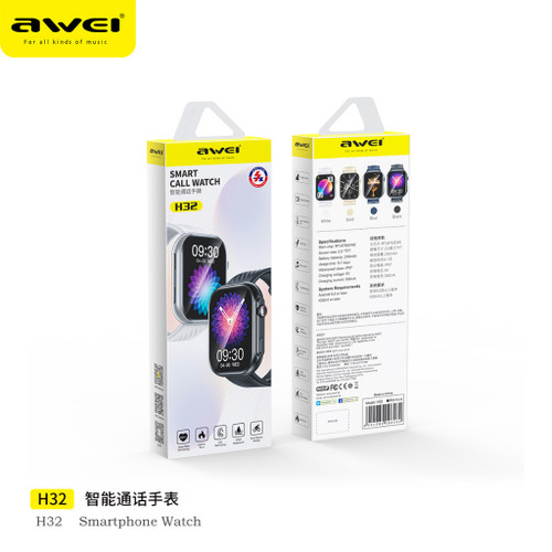 Awei H32 Smart Watch Multi Sports Mode Heart-Rate Sleep Monitoring Waterproof HD Touch Screen Long Battery Life