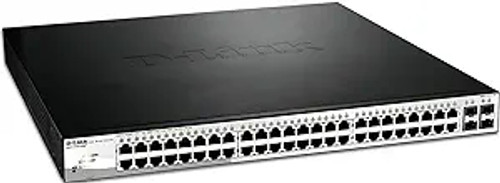 D-Link 52-Port Gigabit Smart Managed PoE+ Switch | 48 PoE+ Ports (370W) + 4 Combo SFP Ports| L2+ |VLANs |Web Managed |Surveillance Mode | Rackmount | NDAA Compliant-DGS-1210-52MP