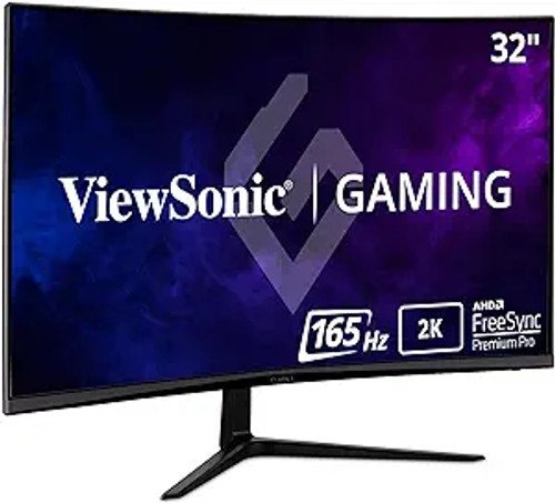 ViewSonic Omni VX3218C-2K 32 Inch Curved 1ms 1440p 165hz Gaming Monitor with FreeSync Premium, Eye Care, HDMI and Display Port, Black