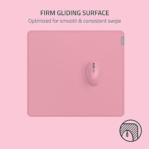 Razer Strider Hybrid Mouse Mat with a Soft Base & Smooth Glide: Firm Gliding Surface - Anti-Slip Base - Rollable & Portable - Anti-Fraying Stitched Edges - Water-Resistant - Large - Quartz Pink