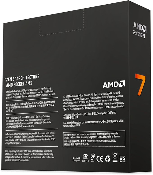 AMD Ryzen™ 7 9700X 8Core, 16Thread Unlocked Desktop Processor