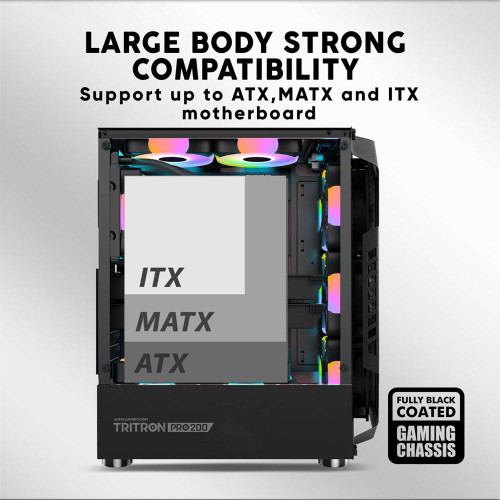 Armaggeddon Tritron Pro 200 Gaming PC Chassis Black