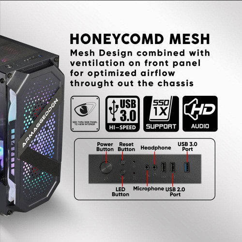 Armaggeddon Tritron Pro 200 Gaming PC Chassis Black
