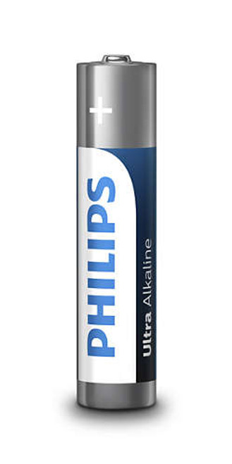 Philips Ultra Alkaline 4 x AAA Alkaline Batteries-(LR03E4B/10)