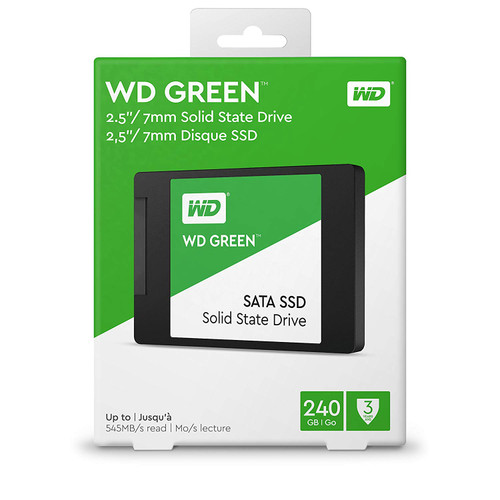 Western Digital 240GB WD Green Internal PC SSD Solid State Drive - SATA III 6 Gb/s, 2.5"/7mm, Up to 550 MB/s - WDS240G2G0A