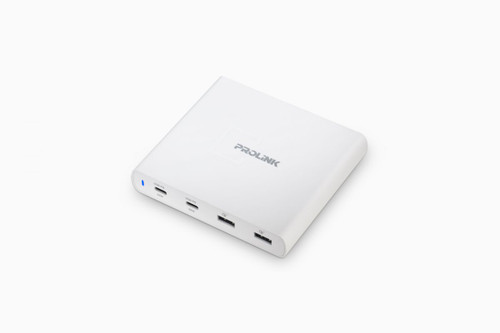 PROLiNK PDC49001-WHT 4-Port 90W Smart Charger with IntelliSense / 2x QC3.0 / 2x USB-C PD