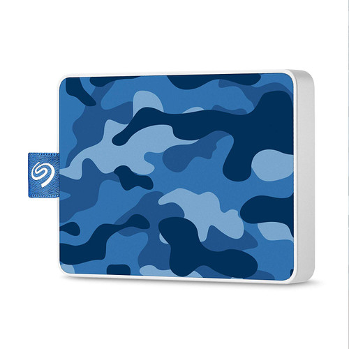 Seagate One Touch SSD 500GB External Solid State Drive Portable – Camo Blue, USB 3.0 for PC Laptop and Mac, 1yr Mylio Create, 2 months Adobe CC Photography (STJE500406)