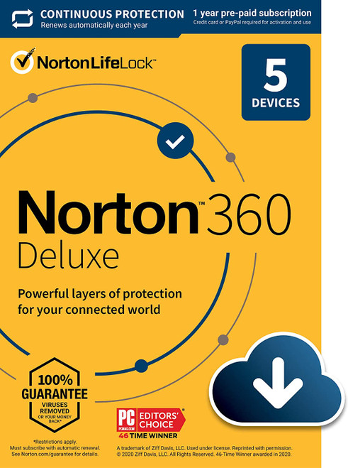 NORTON 360 DELUXE 5 DEVICES 50GB CLOUD BACKUP