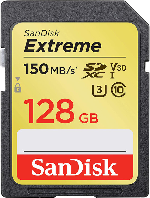 SanDisk Extreme SDXC UHS-I Card - C10, U3, V30, 4K UHD, SD Card