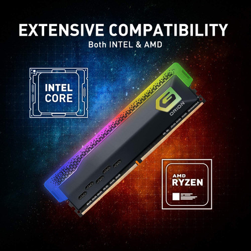 GeIL Orion RAM 8GB DDR4 3600MHz RGB 1.35V XMP2.0, Intel/AMD Compatible, Long DIMM High Speed Desktop Memory