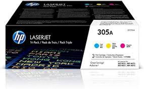 HP 305A 3-pack Cyan/Magenta/Yellow Original LaserJet Toner Cartridges, CF370AM