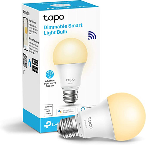 TP-Link Tapo Smart Bulb, Smart Wi-Fi LED Light, E27, 8.7W, Energy saving, Works with Amazon Alexa and Google Home, Dimmable Soft Warm White, No Hub Required (Tapo L510E) [Energy Class F]