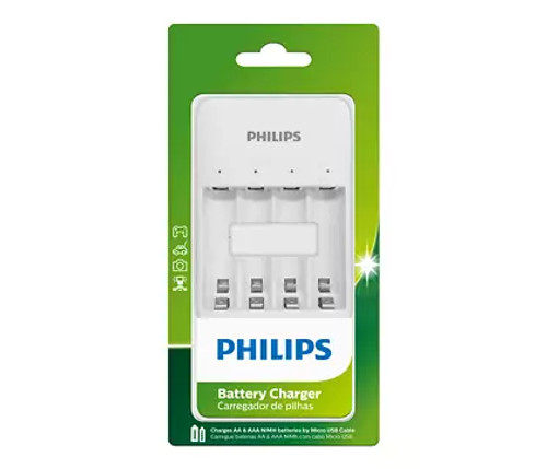Philips SCB3400NB/59 4 slots Basic Charger with M-USB