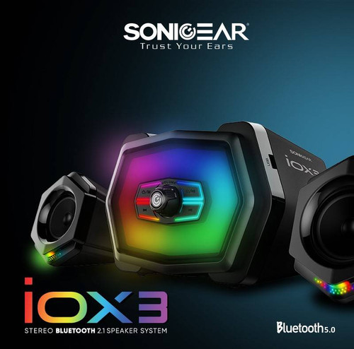 SONICGEAR IOX 3 | STEREO BLUETOOTH 2.1 SPEAKER SYSTEM | TOTAL SYSTEM POWER 12 RMS | WITH RGB EFFECT