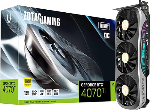 ZOTAC Gaming GeForce RTX 4070 Ti Trinity OC DLSS 3 12GB GDDR6X 192-bit 21 Gbps PCIE 4.0 Gaming Graphics Card, IceStorm 2.0 Advanced Cooling, Spectra 2.0 RGB Lighting-ZT-D40710J-10P