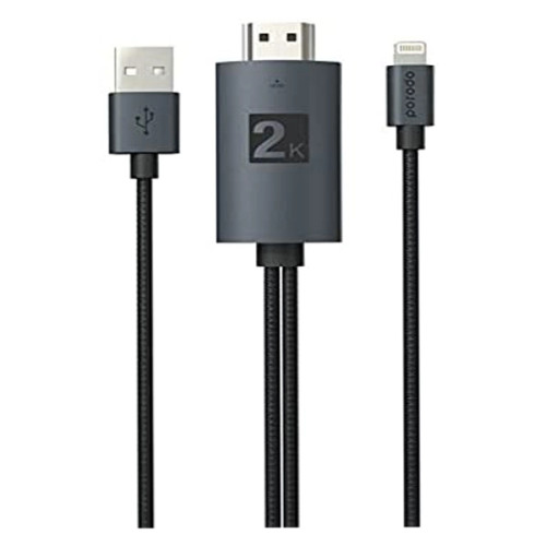 Porodo  Braided HDMI Lightning Cable 2M-PD-ABHDL2